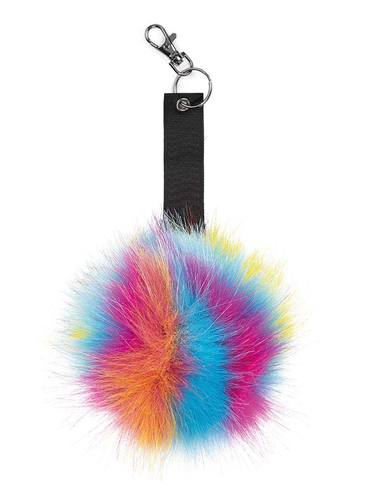 FLUFFY POM POM KEYRING (VARIOUS COLOURS)