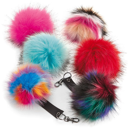FLUFFY POM POM KEYRING (VARIOUS COLOURS)
