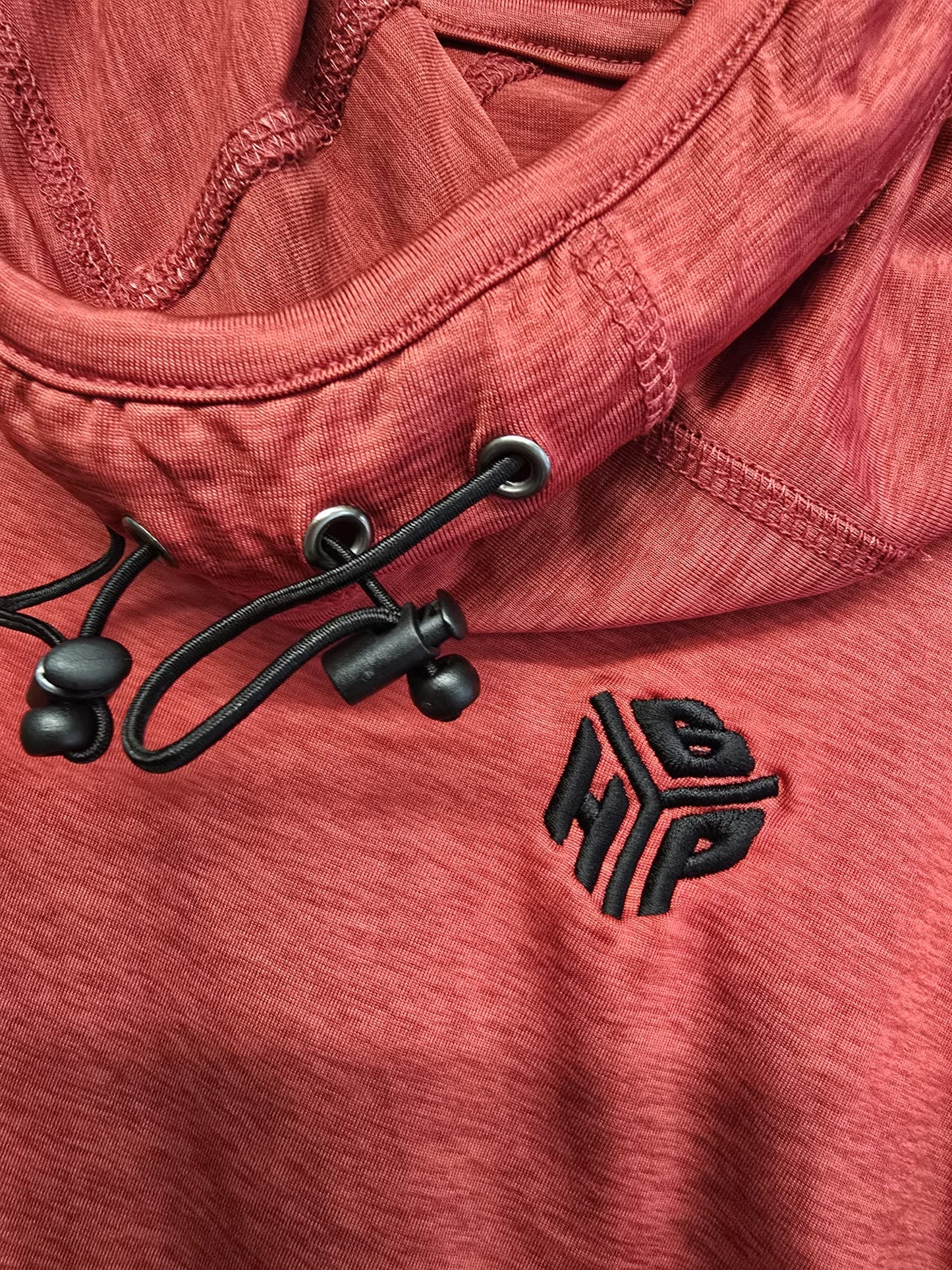 UNISEX COWL NECK HOODIE BLACK EMBROIDERED BYHP CUBE