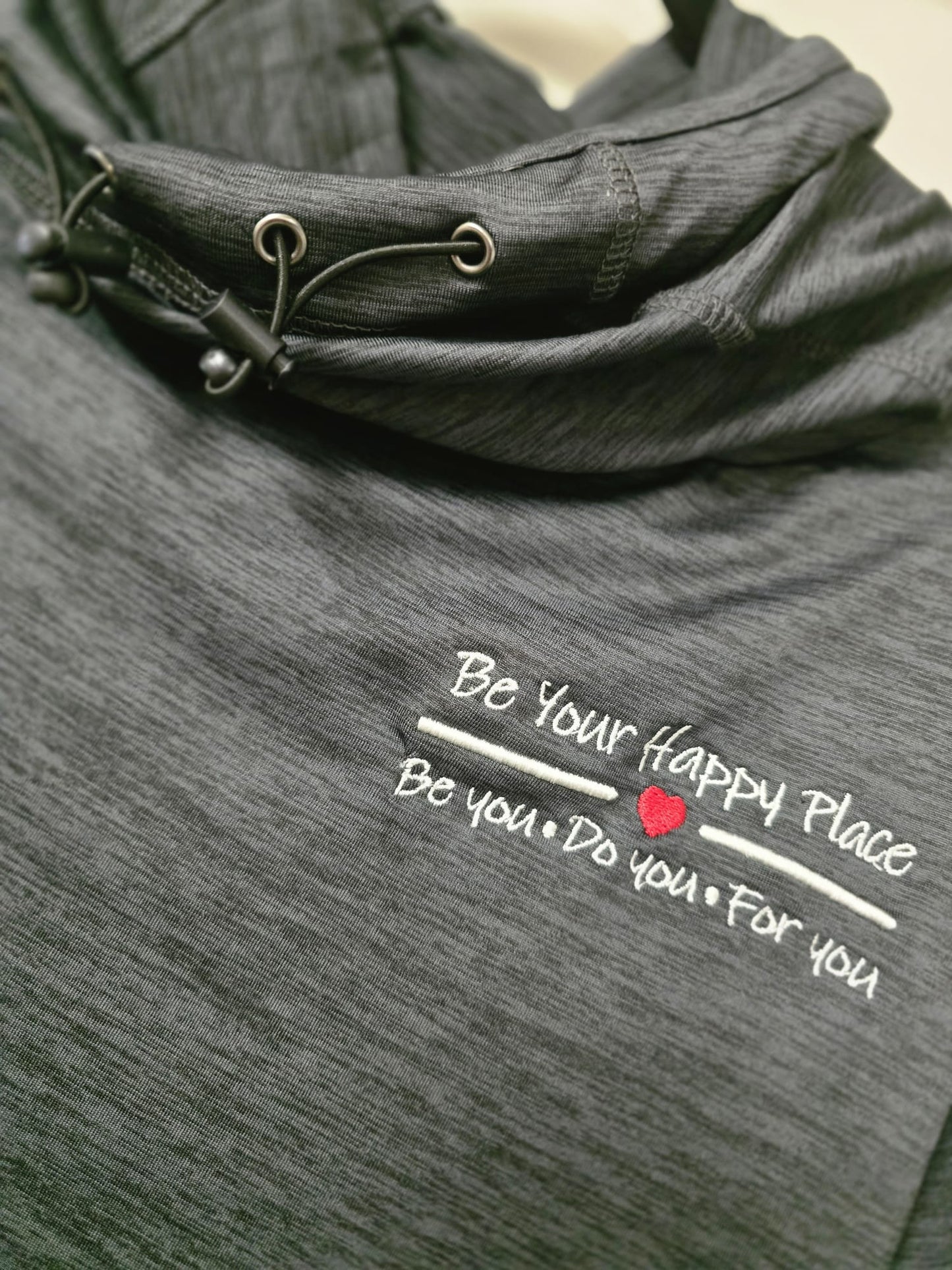 LADIES COWL NECK HOODIE EMBROIDERED